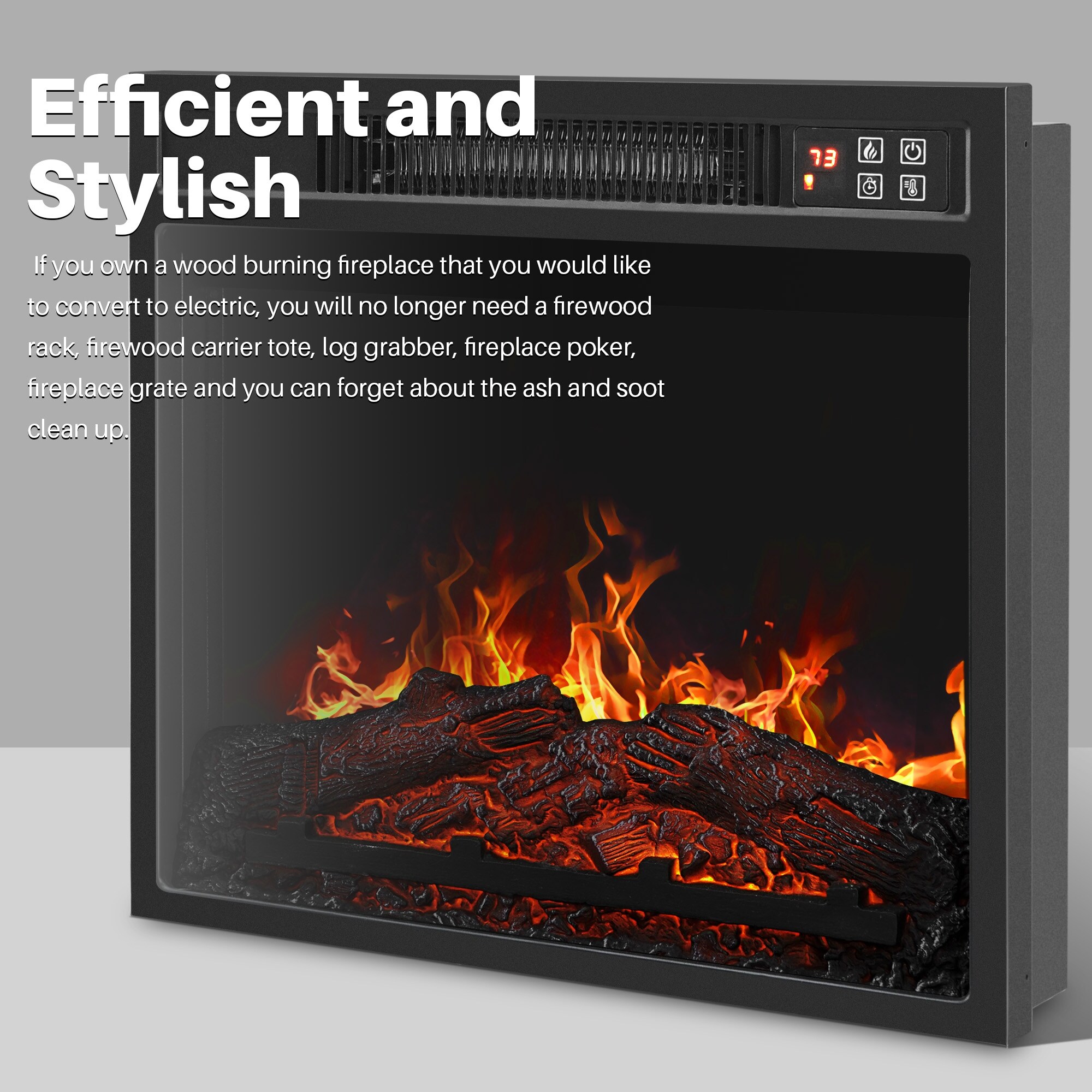 Shop Belleze 18 Embedded Electric Fireplace Insert Remote Heater