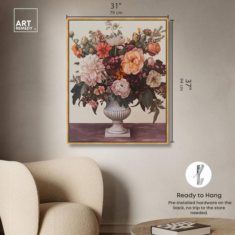 Autumn Tan Floral Canvas by Art Remedy