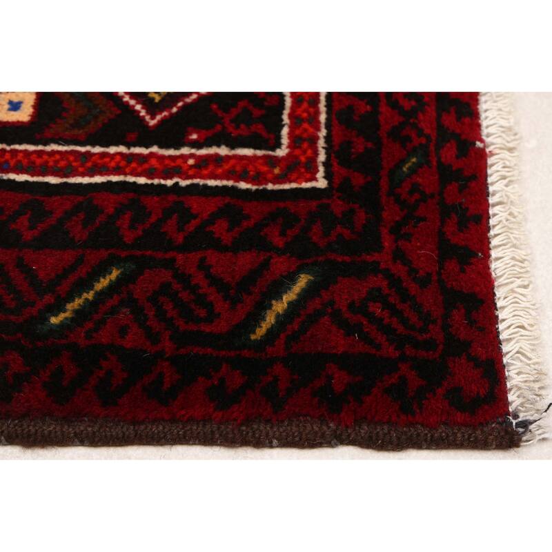 ECARPETGALLERY Hand-knotted Teimani Cream, Red Wool Rug - 3'3 x 6'5