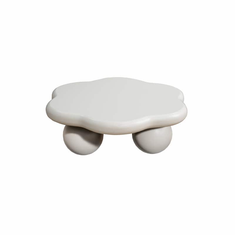 35" Cloud Shaped Modern Minimalist Coffee Table with Spherical Legs