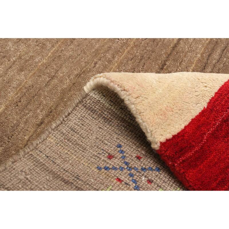 ECARPETGALLERY Hand Loomed Kashkuli Gabbeh Brown Wool Rug - 3'2 x 4'9