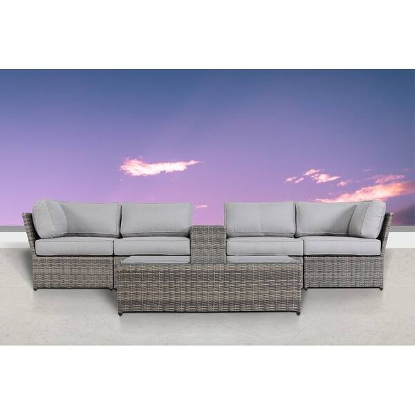 LSI Wicker/Rattan 4 Person Seating Group with Cushions Bed Bath