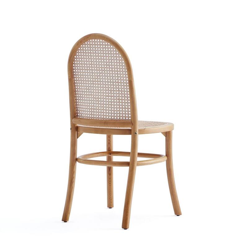 Manhattan Comfort Paragon Dining Chair 2.0 in Black and Cane - Set of 2