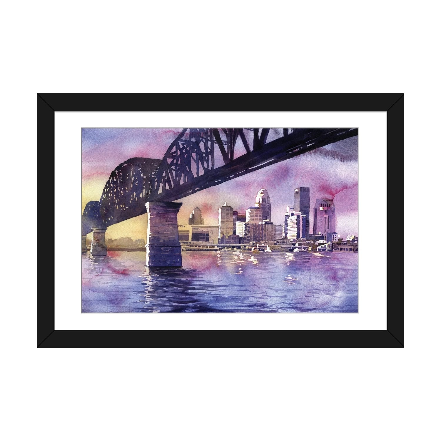 Louisville, Kentucky, Retro Skyline Classic Series, Art & Giclee Prints