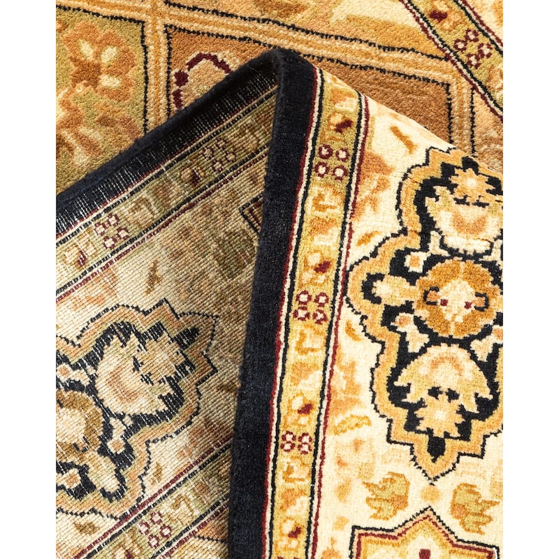 Overton Hand Knotted Wool Traditional Oriental Brown Runner