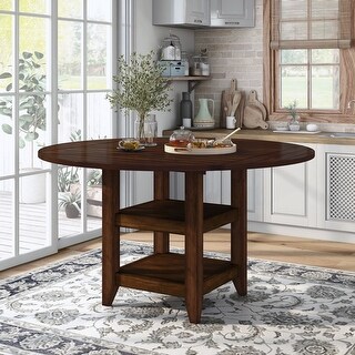 65in Table Furniture of America Fete Cherry 65-inch Expandable Counter Height ...