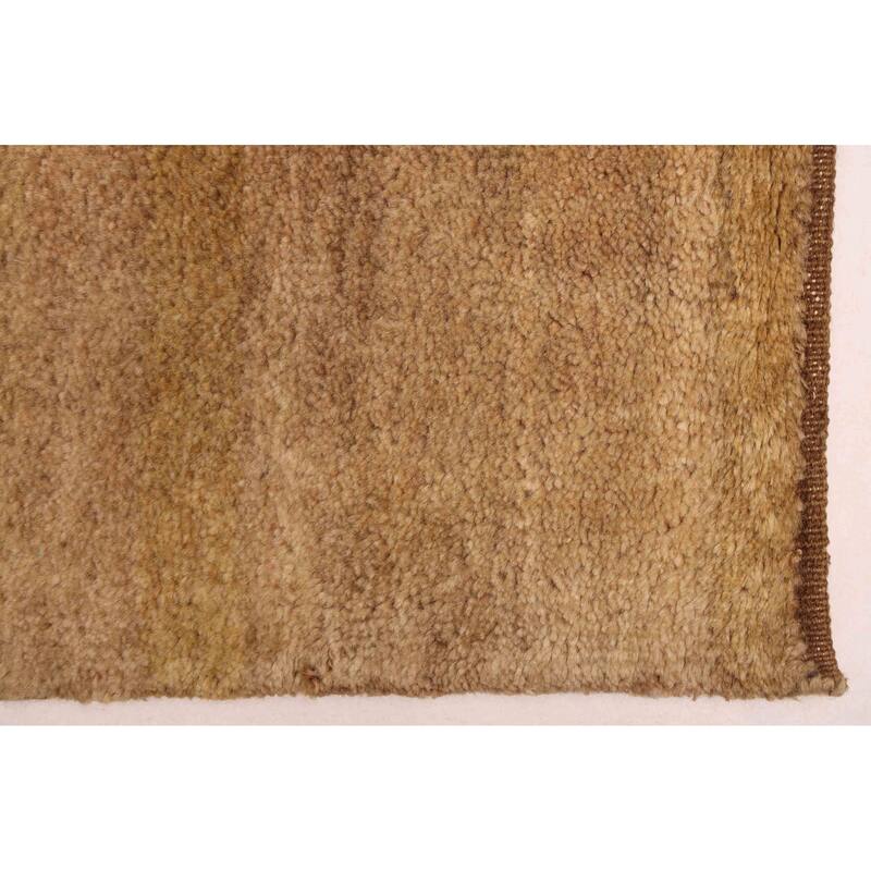 ECARPETGALLERY Hand-knotted Pak Finest Gabbeh Light Brown Wool Rug - 5'1 x 6'11