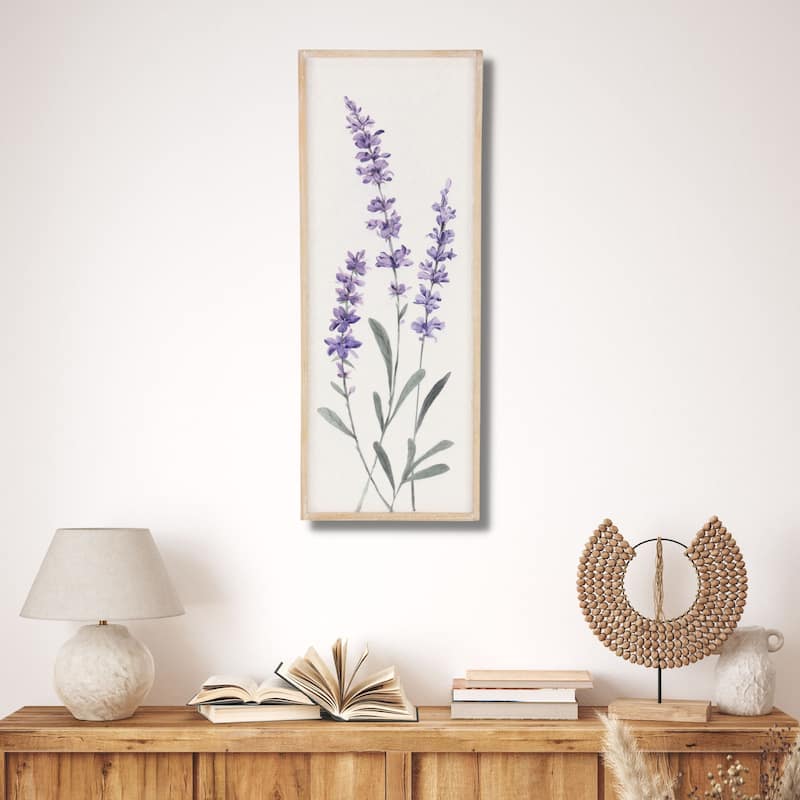 Lyulia Multicolor Wood Vertical Left Flowering Lavender Bouquet Wall Panel