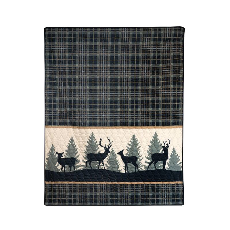 Your Lifestyle by Donna Sharp UCC Deer Walk Throw - Black/Beige/Green - Throw