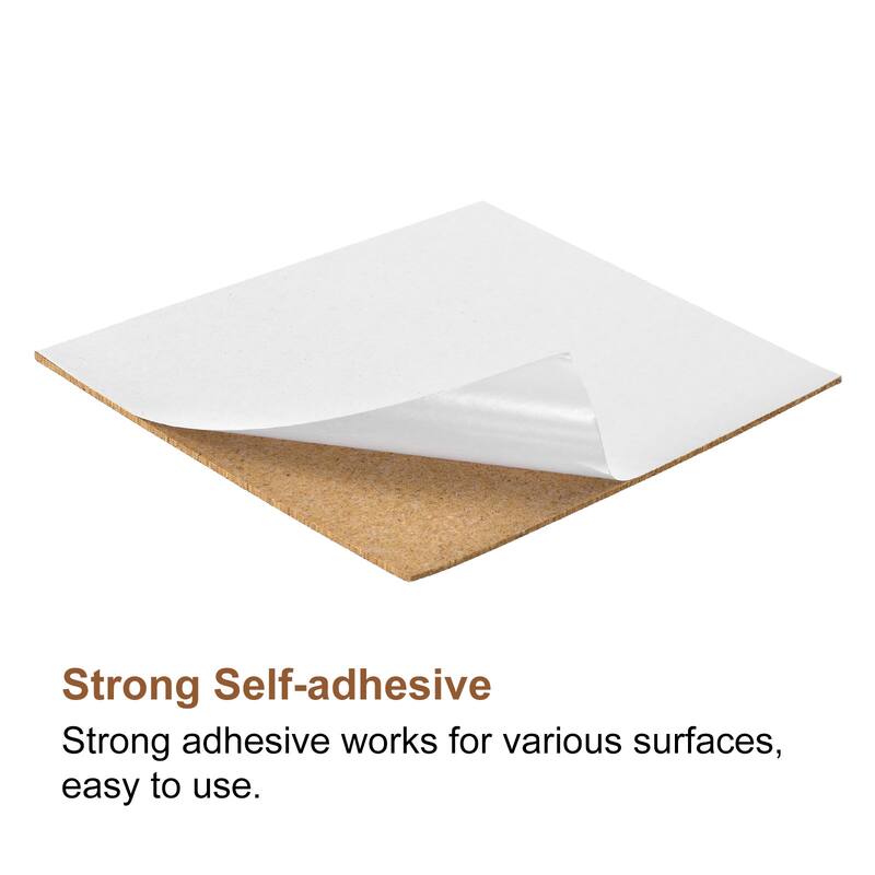 100 Pcs Self-Adhesive Cork Square, 2mm Thick 4" Cork Tiles Backing Sheets - Brown