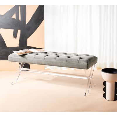 SAFAVIEH Couture Tourmaline Tufted Acrylic Bench. - 48"x18"x18". - 48" W x 18" L x 18" H
