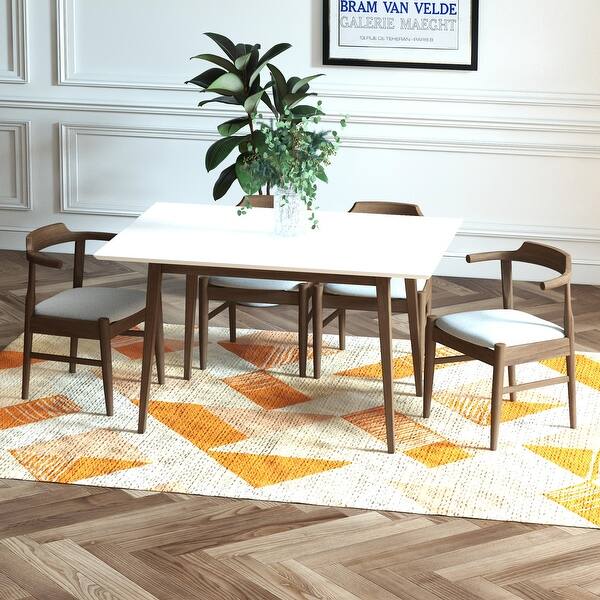 slide 2 of 6, Zolan Modern Solid Wood Dining Table and Chair Set 5 Piece Dining Room Furniture Set