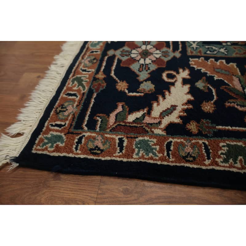 Hand Knotted Oriental 100% Wool Carpet Transitional All-Over Oranges & Rust Oushak Area Rug - 9' 10'' X 7' 11''