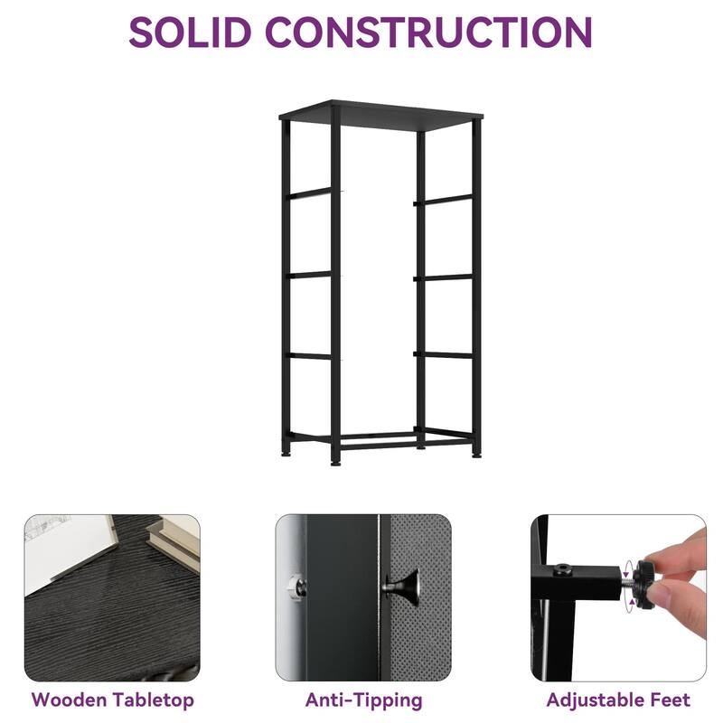 Dresser for Bedroom with 4 Fabric Drawers, Tall Chest Organizer Units for Clothing, Closet, Kidsroom, Storage Tower with Cabinet