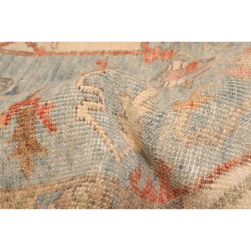 ECARPETGALLERY Hand-knotted Jules Serapi Light Blue Wool Rug - 8'11 x 11'8