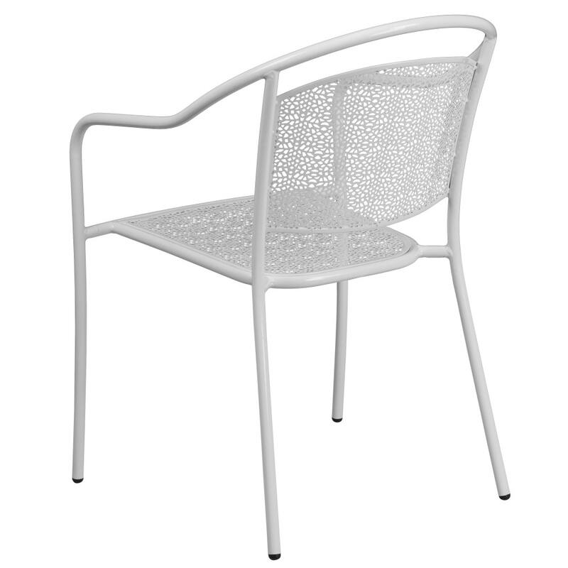 5 Pack Indoor-Outdoor Steel Patio Arm Chair with Round Back
