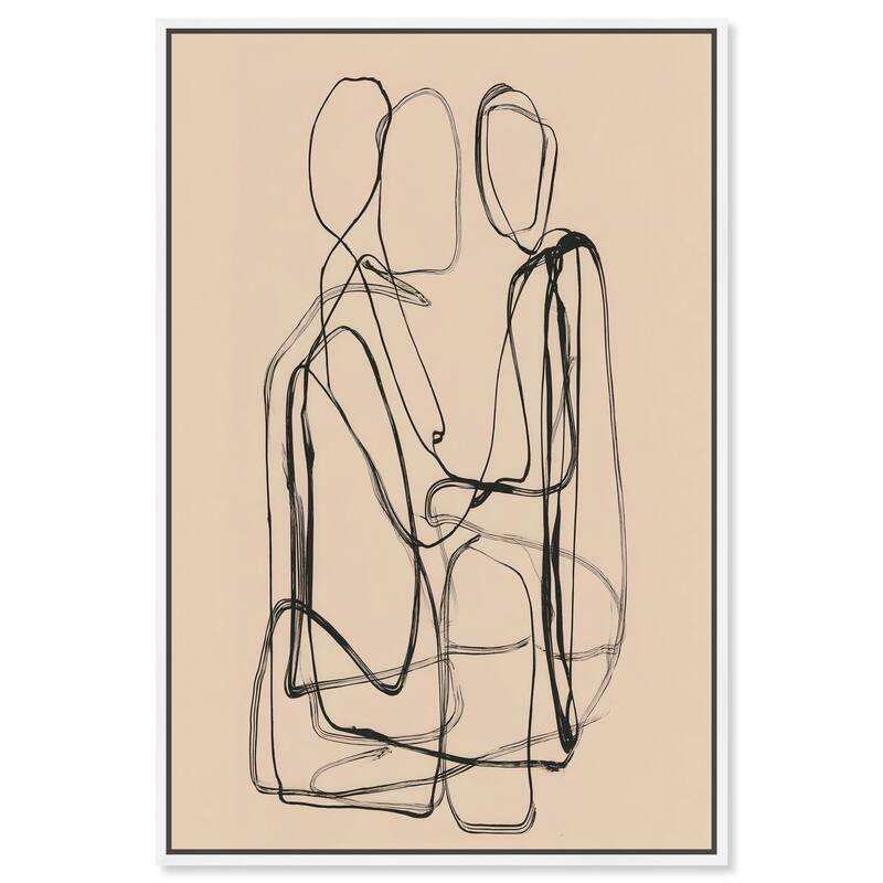 Embrace of Lines III Canvas by Art Remedy - White - 24" x 36"