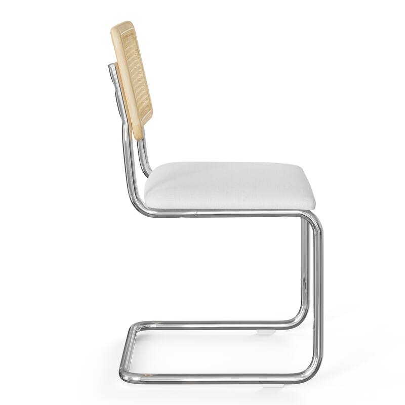 Hayward Cane Back Fabric Side Chair Chrome Frame (Set Of 2)