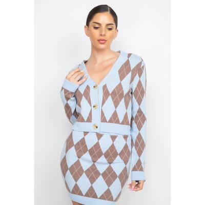 Diamond Button-Front Cardigan Top Perfect for Any Occasions