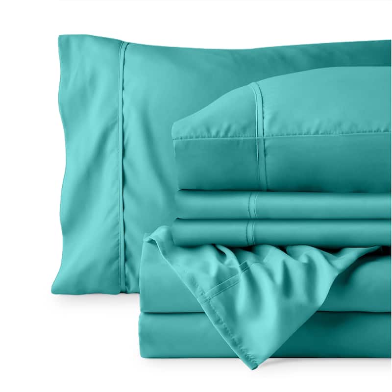 Bare Home Microfiber Deep Pocket Sheet Set w/ 2 Extra Pillowcases