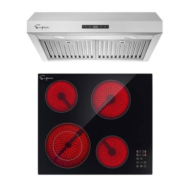 2 Piece Kitchen Appliances Packages Including 24" Radiant Electric Cooktop and 30" Under