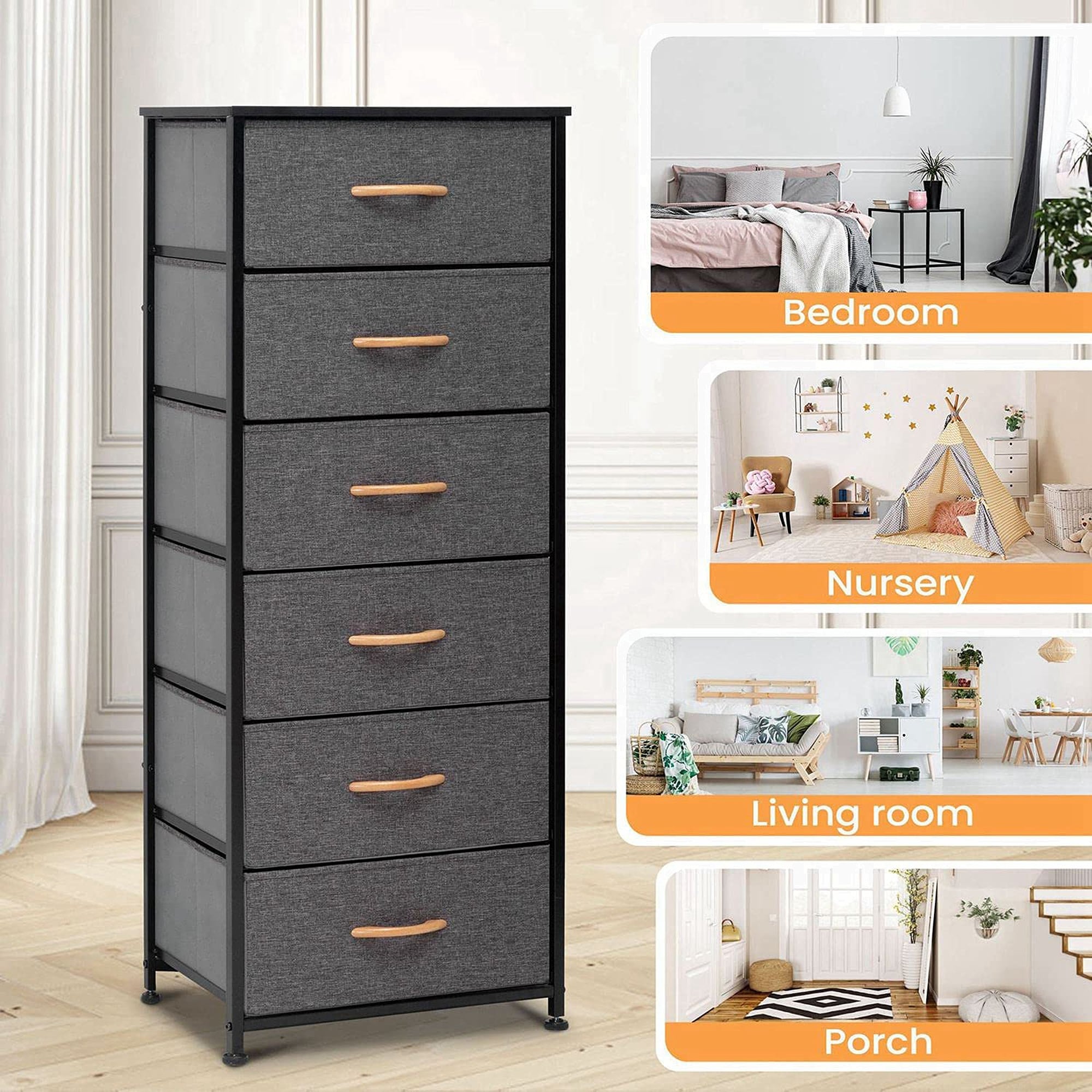 Vertical dresser store 6 drawer