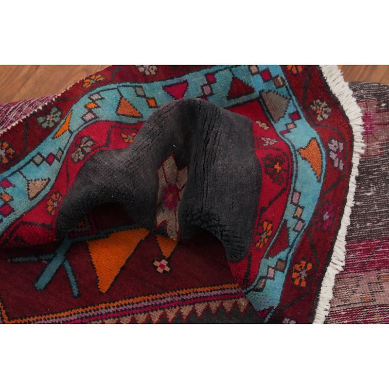 Hand Knotted Oriental 100% Wool Carpet Traditional Geometric Greys & Charcoal Ardebil Runner Rug - 13' 5'' X 3' 8''