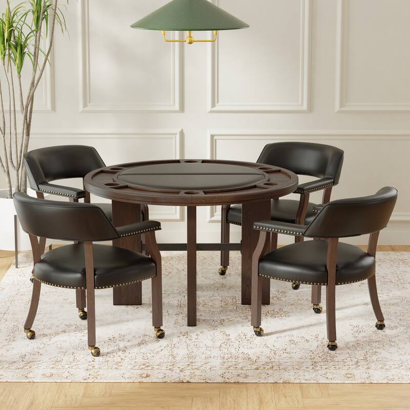 Holliday Dining and Game Chair in Walnut Finish