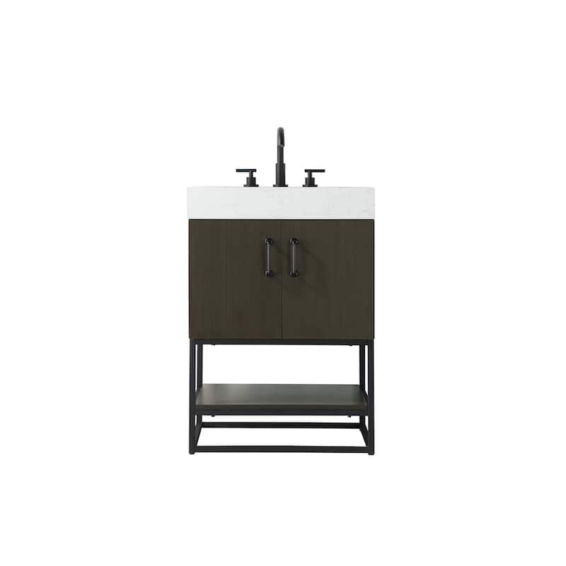 Elegant Lighting VF29224 Caroline 24" Free Standing Single Basin - Mocha Brown