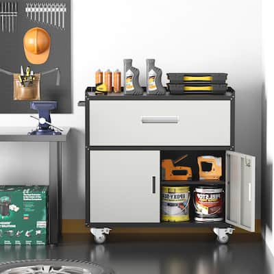 Metal Garage Cabinets, Rolling Tool Cart Boxes with Wheels