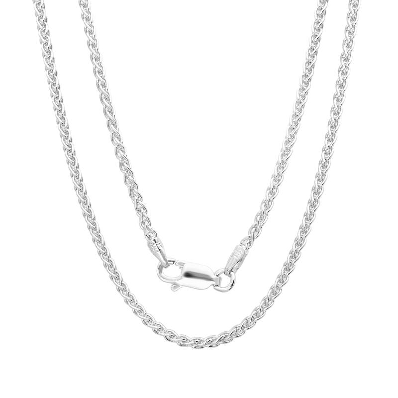 Roberto Martinez Sterling Silver 1.5 mm Wheat Chain (16"-30") - White - 20 Inch