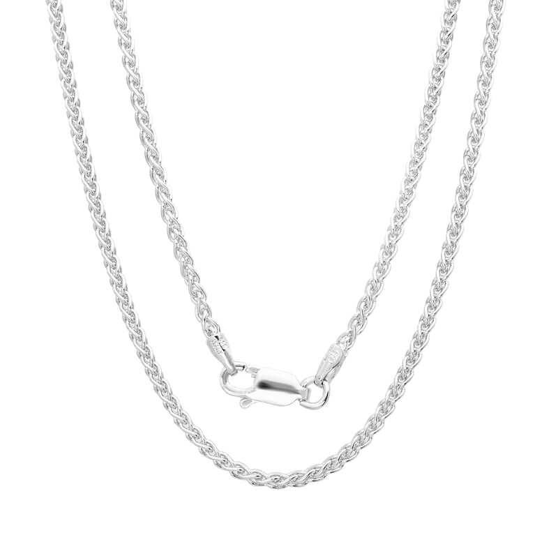 Roberto Martinez Sterling Silver 1.5 mm Wheat Chain (16"-30") - White
