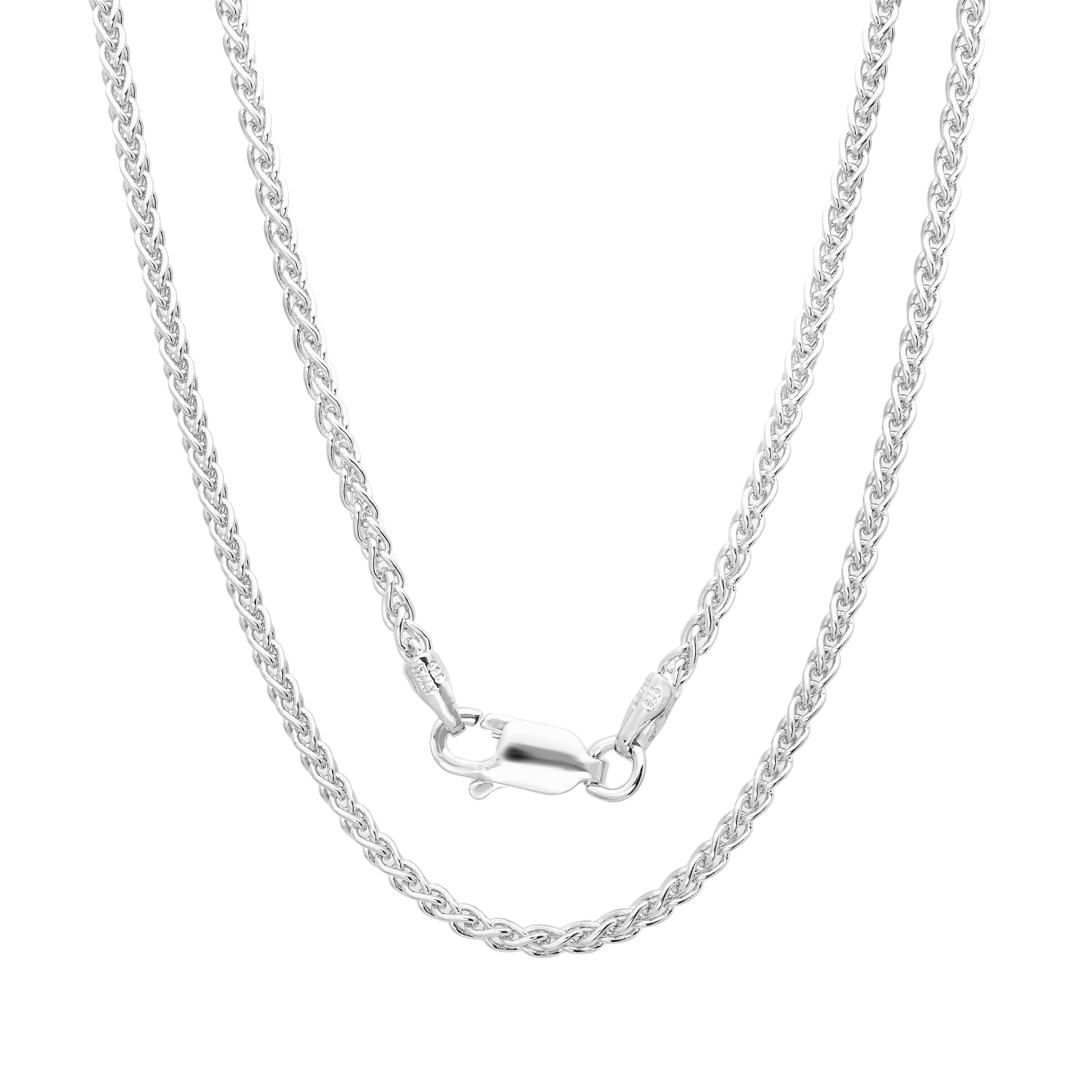 Roberto Martinez Sterling Silver 1.5 mm Wheat Chain (16"-30") - White