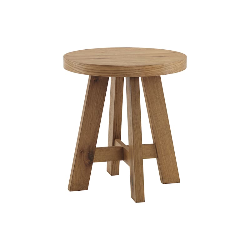 BoHo Modern Natural Wood Round End Table