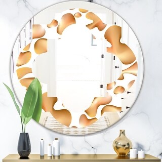 Designart 'Liquid Gold I' Printed Modern Round or Oval Wall Mirror ...