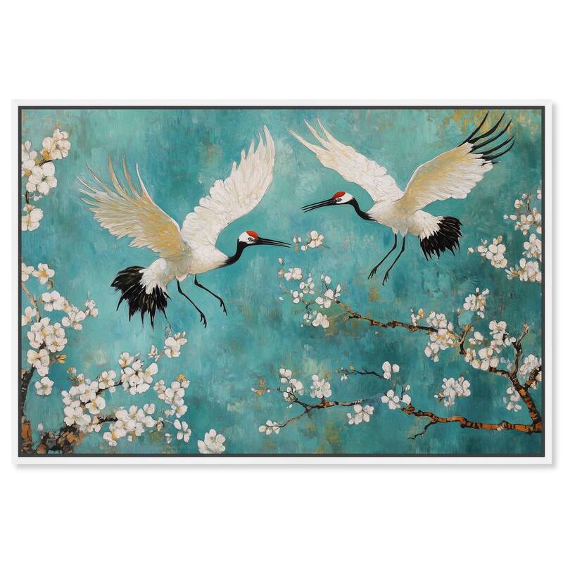 Gentle Tiger Nap Canvas Elegant Birds by Art Remedy - White - 36" x 24"