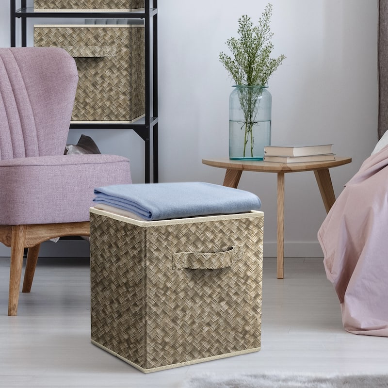 Sorbus 11" Foldable Storage Cube Basket - Single Pack - 10.5" L x 10.5" W x 11" H