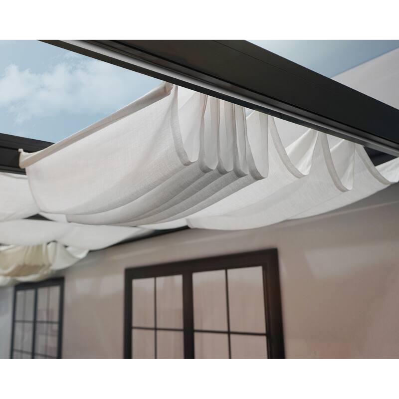 Stockholm 11 ft. Gray/Clear Patio Cover with Shades