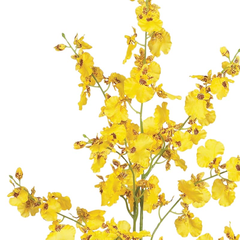 Silk Orchid Stems Set of 12 - Realistic Faux Flowers for Home Decor - 2.42ft.
