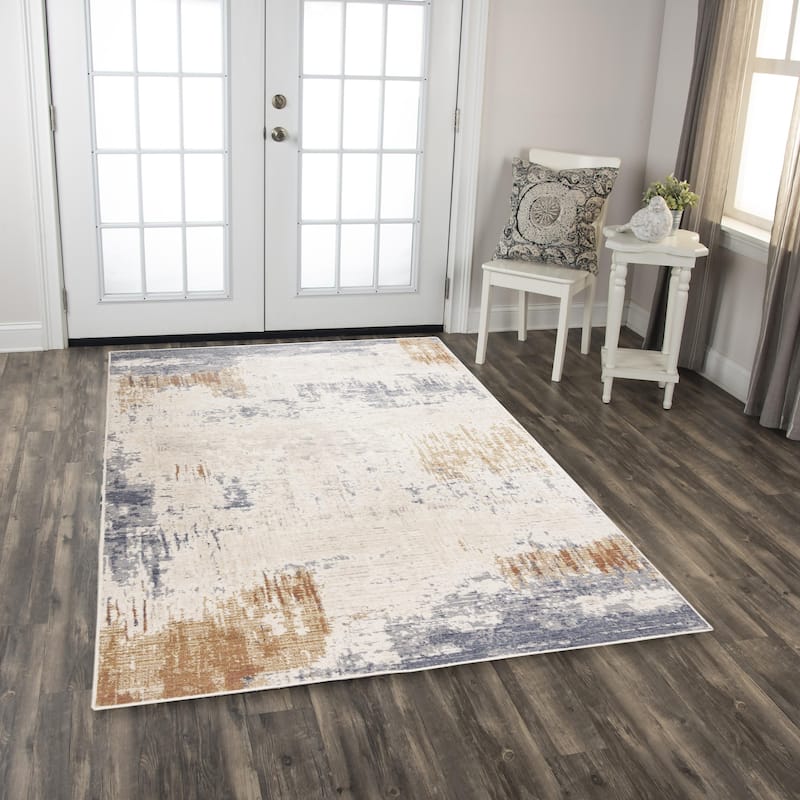 Alora Decor Sage Abstract Wool Area Rug