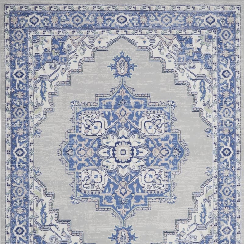 Power Loomed Distressed Floral Non Skid Stain Resistant Area Rug - 120' X '96' X '0.39