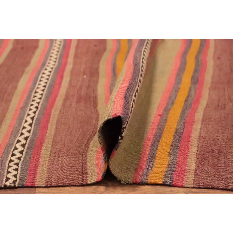Hand Woven Oriental 100% Wool Carpet Southwestern Geometric Multi-Colored Kilim Area Rug - 6' 3'' X 4' 9''