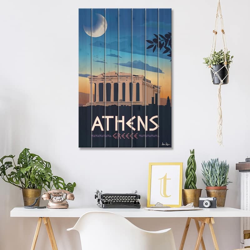 Athens Print On Wood by IdeaStorm Studios - Multi-Color