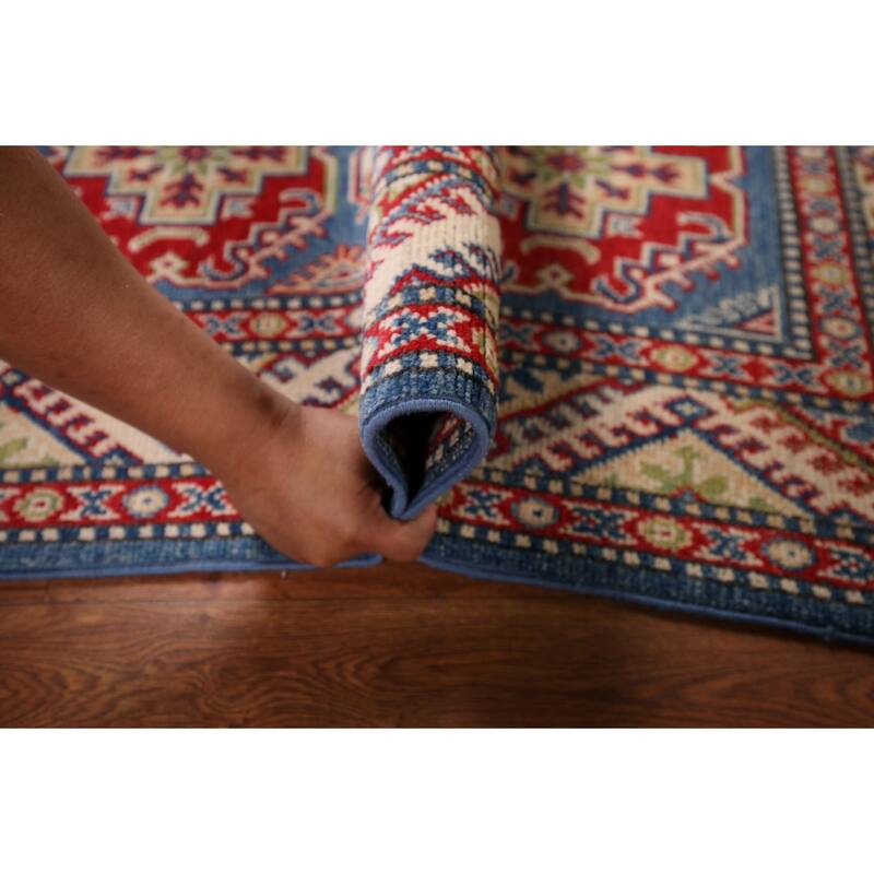 Blue Kazak Foyer Rug Handmade Wool Carpet - 2'6" x 4'4"