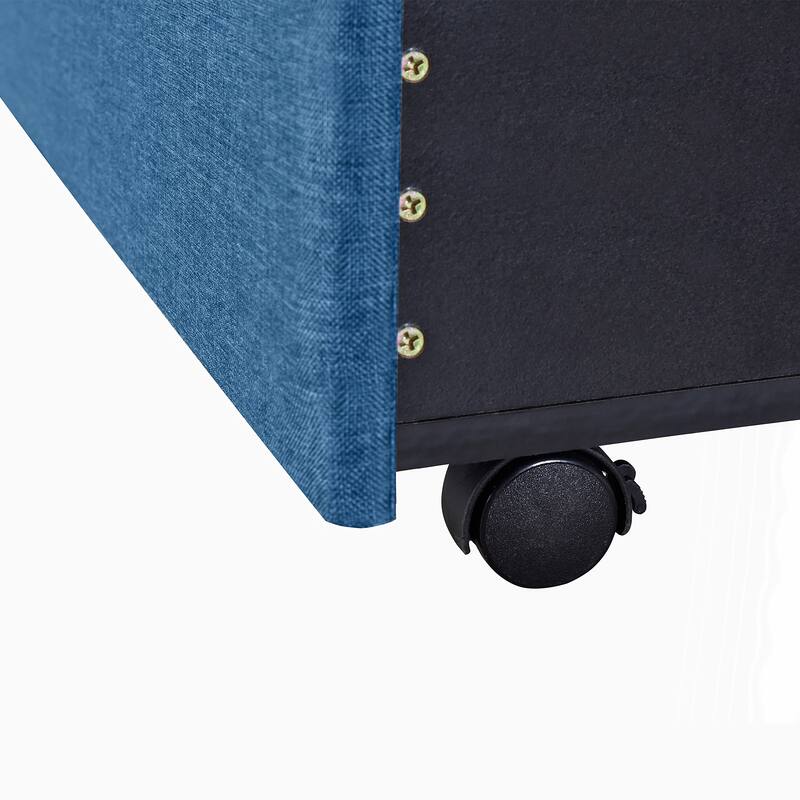 Queen Size Linen Upholstered Storage Platform Bed with Drawers