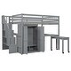 preview thumbnail 6 of 55, Multifunctional Loft Bed with Stairs,Bookshelf,Drawers,Desk & Wardrobe,Full Size for Bedroom