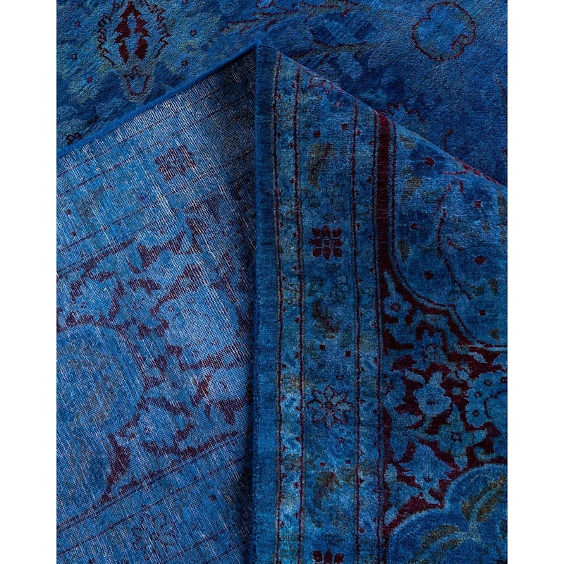 Fine Vibrance One-of-a-Kind Hand-Knotted Area Rug - Blue, 8' 1" x 10' 3" - 8' 1" x 10' 3"