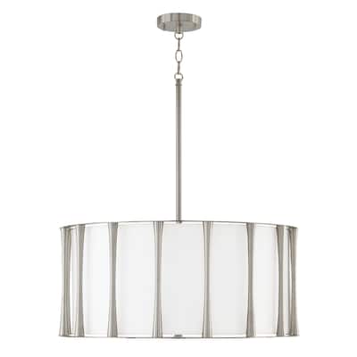 Bodie 4-light Pendant w/ Fabric Shade & Acrylic Diffuser