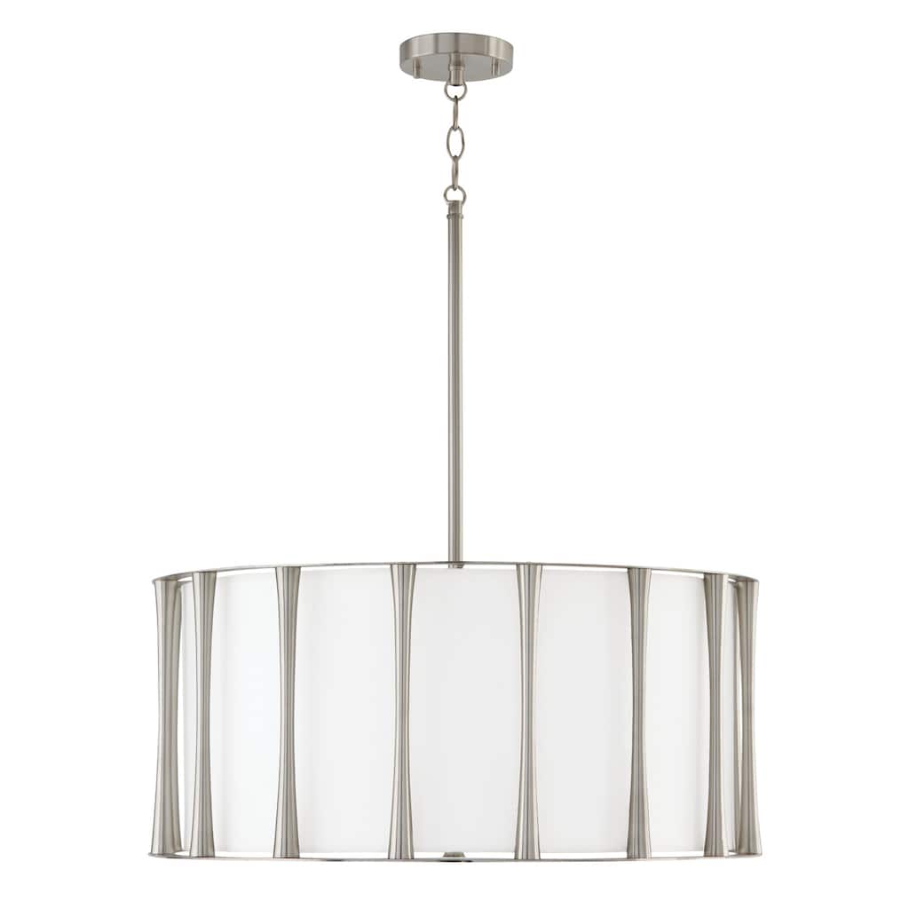 Bodie 4-light Pendant w/ Fabric Shade & Acrylic Diffuser