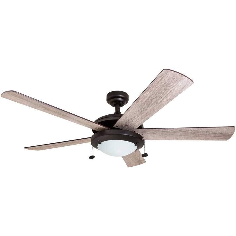 52" Prominence Home Bolivar Farmhouse Ceiling Fan with Light and Pull Chains - 52-inch